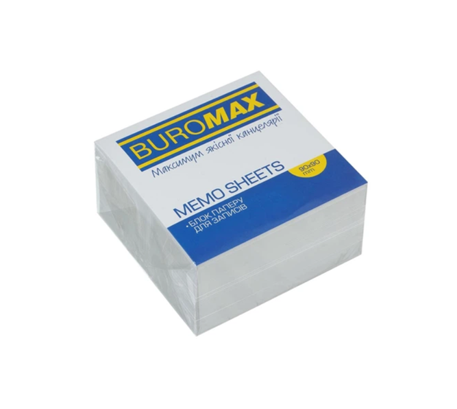 Блок білого паперу для нотаток Buromax 90х90х50 мм не склеєний (BM.2215)